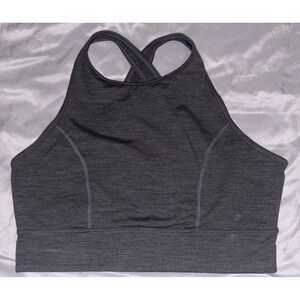JoyLab Dark Gray High Neck Longline Sports Bra, XL